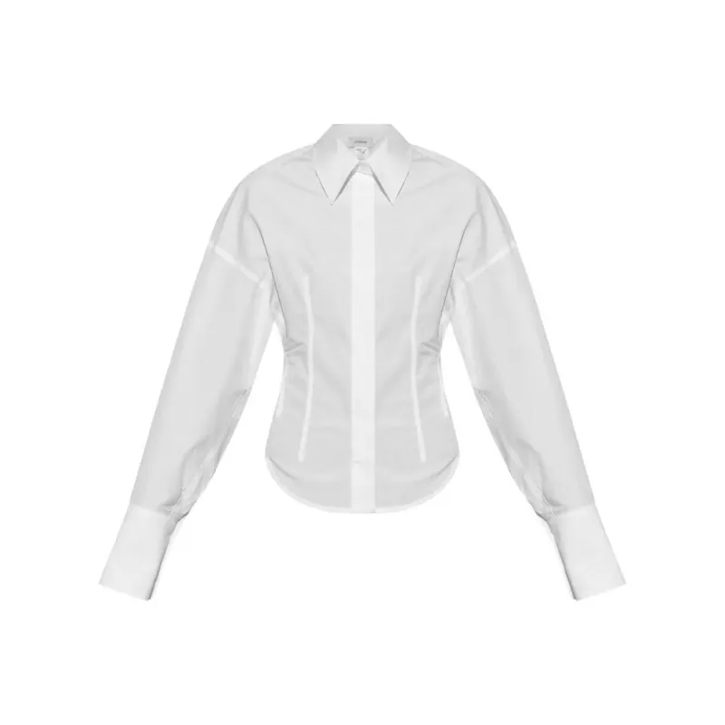 SportMax Nelson Button Up Puff Sleeved Top-0