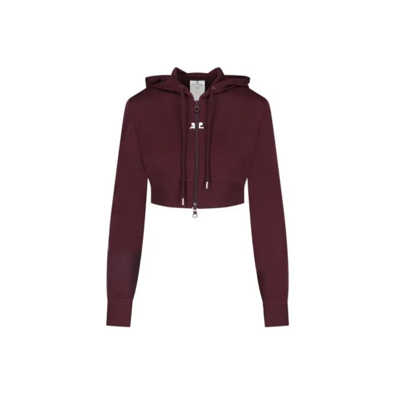 COURREGES Tracksuit Interlock Cropped Jacket 'Red'-0
