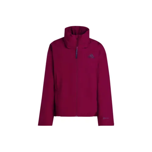 Adidas Adidas Terre TRAVEER RAIN.RDY JACKET Jackets Coats Women's Dark Purple Red