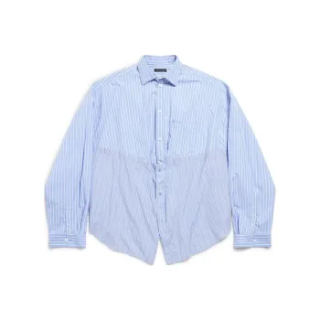 Balenciaga Cut Up Shirt Blue/White