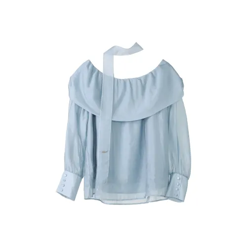 Fstudio Spring Korean Style Ribbon Design Off The Shoulder Top Shirt Women's