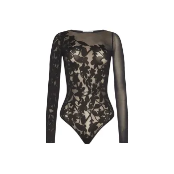 Wolford Floral appliqué Bodysuit