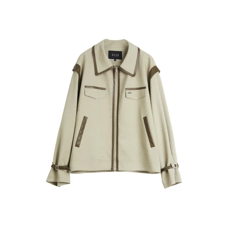 ELLE Jackets & Coats Women's Khaki Green-0