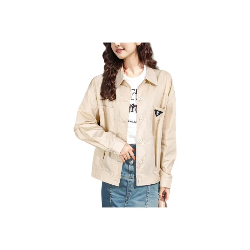 Wbwq Jackets Coats Women's Apricot Khaki-0