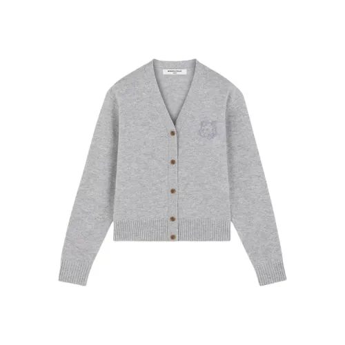 Maison Kitsune Bold Fox Head Embroidered Knit Cardigan
