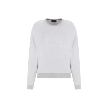 EMPORIO ARMANI Two tone Fisherman's Rib Jumper With Ea Logo