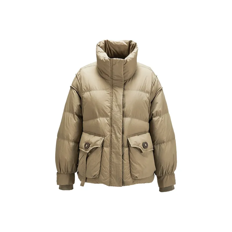 XIANGYING Down Jackets Women's Olive Green-0