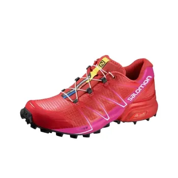 SALOMON SPEEDCROSS PRO Anti Slip Wear Resistant Low Top Casual Trail Running Shoes Women's Red