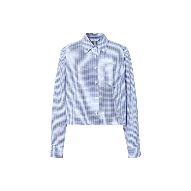 Hopeshow Shirt Women's Blue Plaid-0