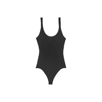 Victoria's Secret Luxe Crème Knit Plunge Bodysuit / Black Bodysuits Women's Black