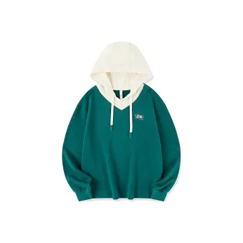 QIAODAN Sweatshirt Women's Crowned Sparrow Green/Cream White