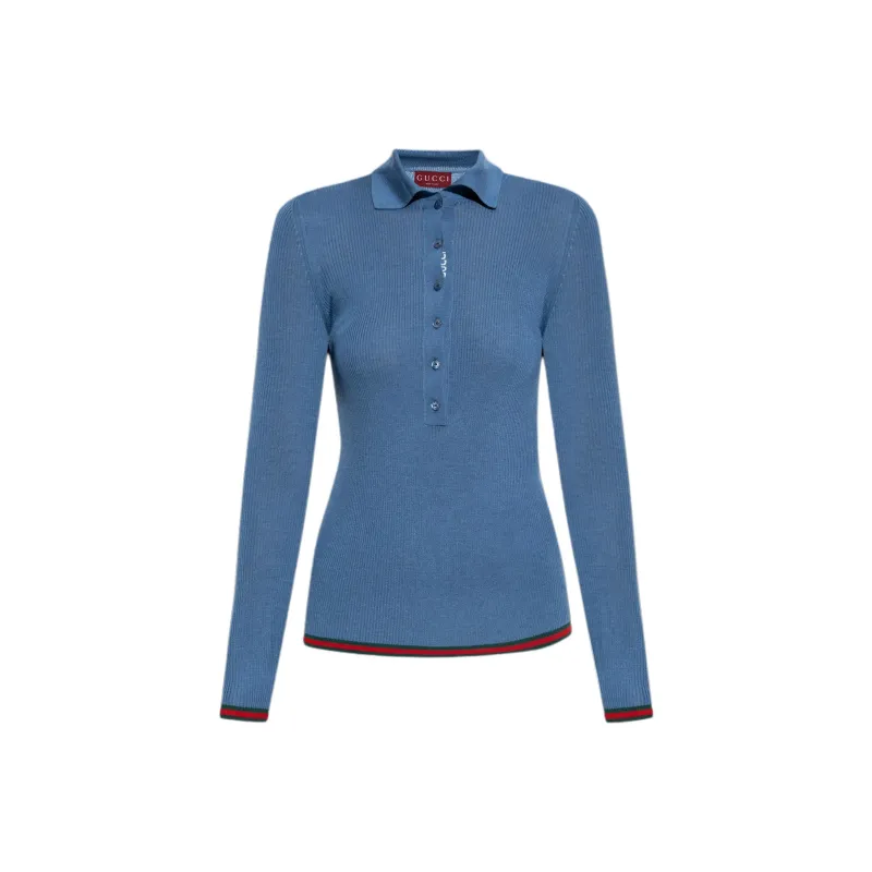 GUCCI Polo Shirts Women's Blue-0