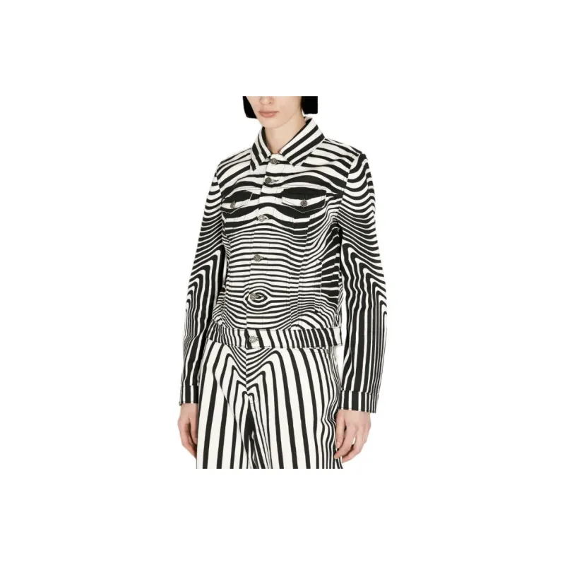 Jean Paul Gaultier Body Morphing Printed Denim Jacket 'White/Black'-0