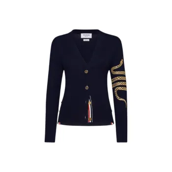 THOM BROWNE Snake embroidered Cashmere Cardigan