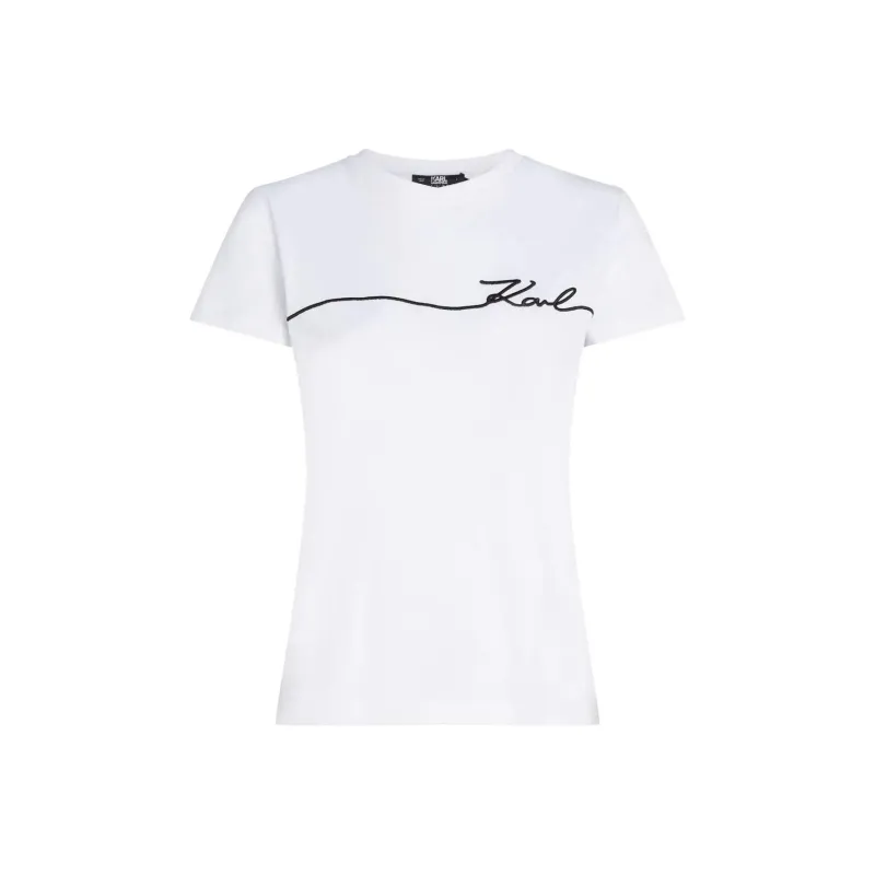KARL LAGERFELD / Karl Lagerfeld Jeans Logo embroidered Crew neck T shirt-0
