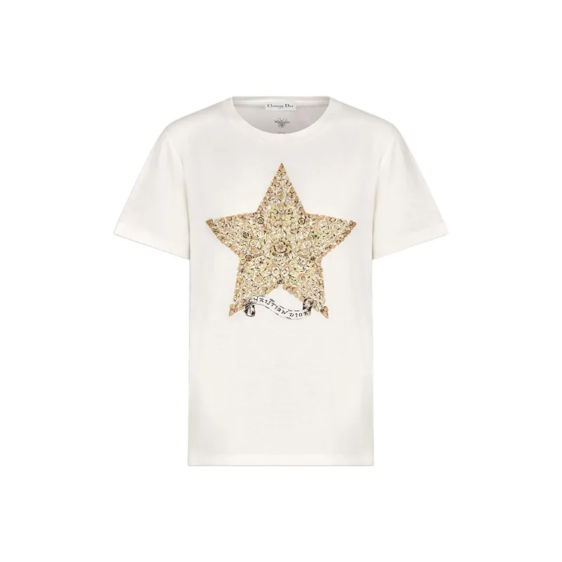 DIOR T Shirt Women's White Gold-0