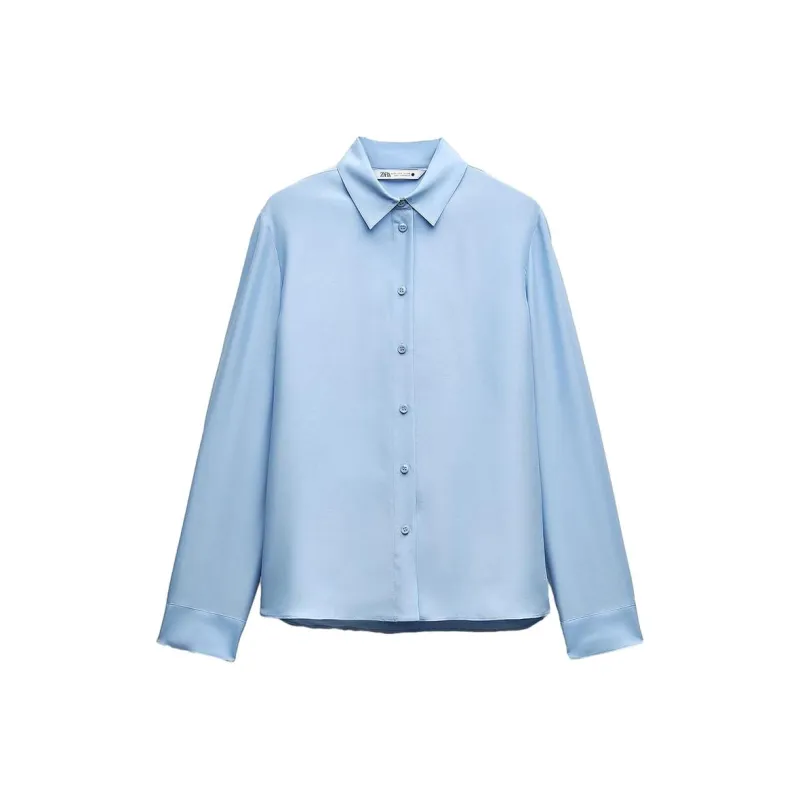ZARA ZW Series Shirts Women's Blue-0