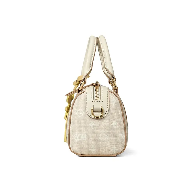 Teenmix PVC Boston Bag, Shoulder Bag, Crossbody Bag, Handbag Regular Women's Coffee/Ecru/Cherry Blossom Pink/Sky Blue-5