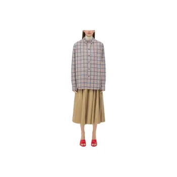 Bottega Veneta Printed Leather Checked Jackets & Coats Women's Birch