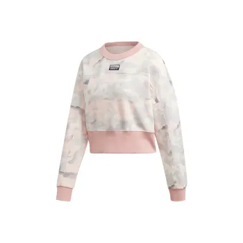 Adidas Originals Clover Series Outfit Sweatshirt Women's Pink White/Ash Gray/Light Gray Desert Pink
