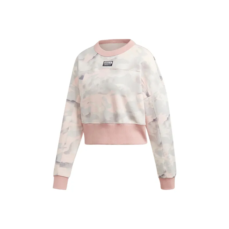 Adidas Originals Clover Series Outfit Sweatshirt Women's Pink White/Ash Gray/Light Gray Desert Pink-0