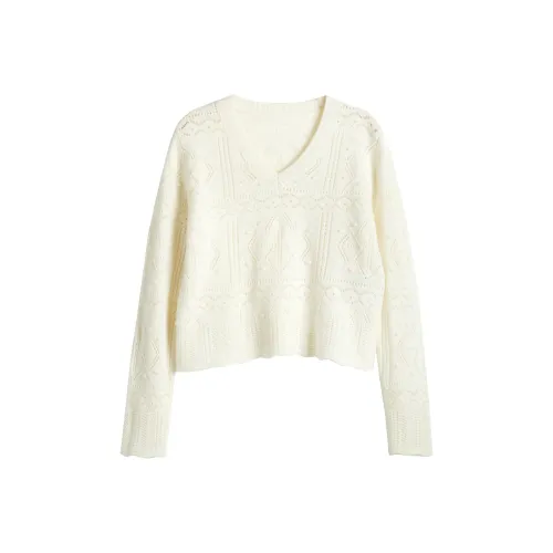 Olrain Knitwear Women's Apricot White