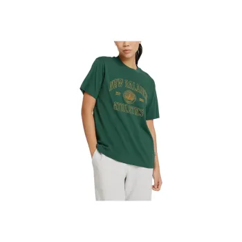 New Balance Drop Shoulder Sleeve T Shirt Women's Night Green