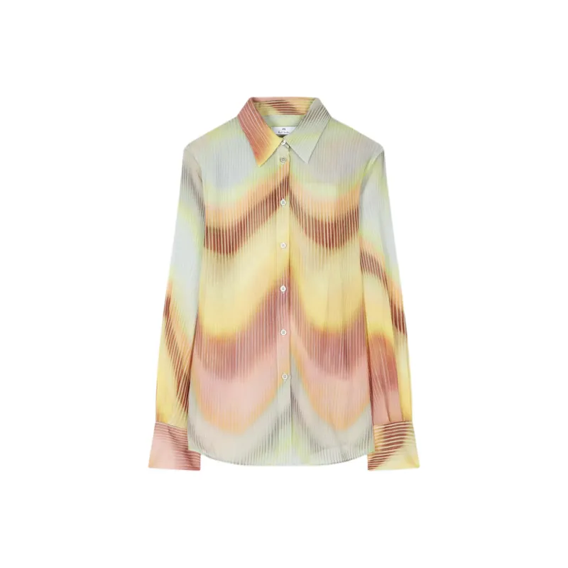 Paul Smith Gradient Wave print Georgette Shirt-0