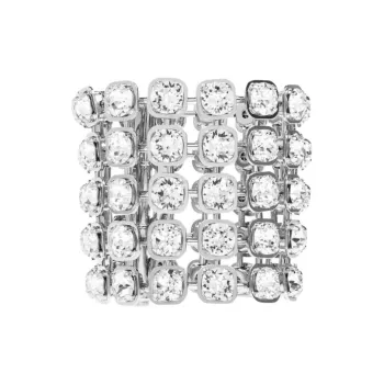 Balenciaga Brass Bangles Unisex Silver