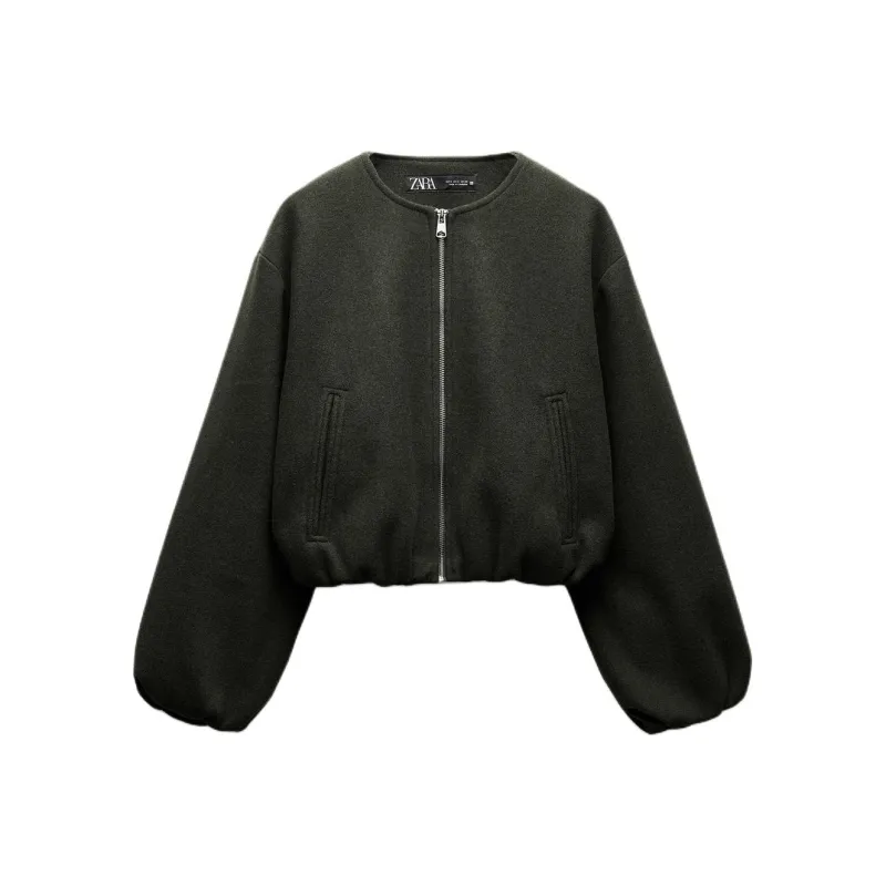 ZARA Jackets Coats Women's Khaki Green-0