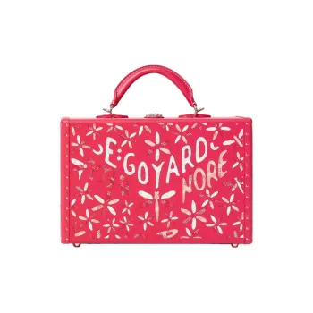 GOYARD Grand Hôtel Chevroches Calfskin With Goyardine Canvas Hard Case Handbag Women's Pink