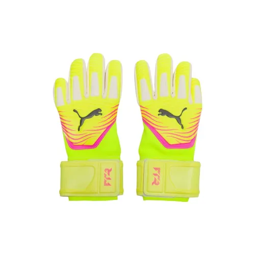 PUMA Fabric, Latex, Artificial Leather Sports Gloves Unisex Green