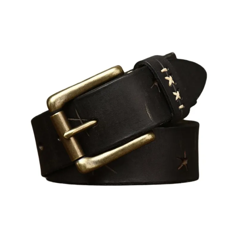 JEANSWEST Cow Leather Leather Belts Men's 3.5cm-6