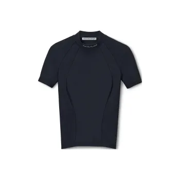 Alexander Wang Ss W/ Mock Neck Rashguard Top Black