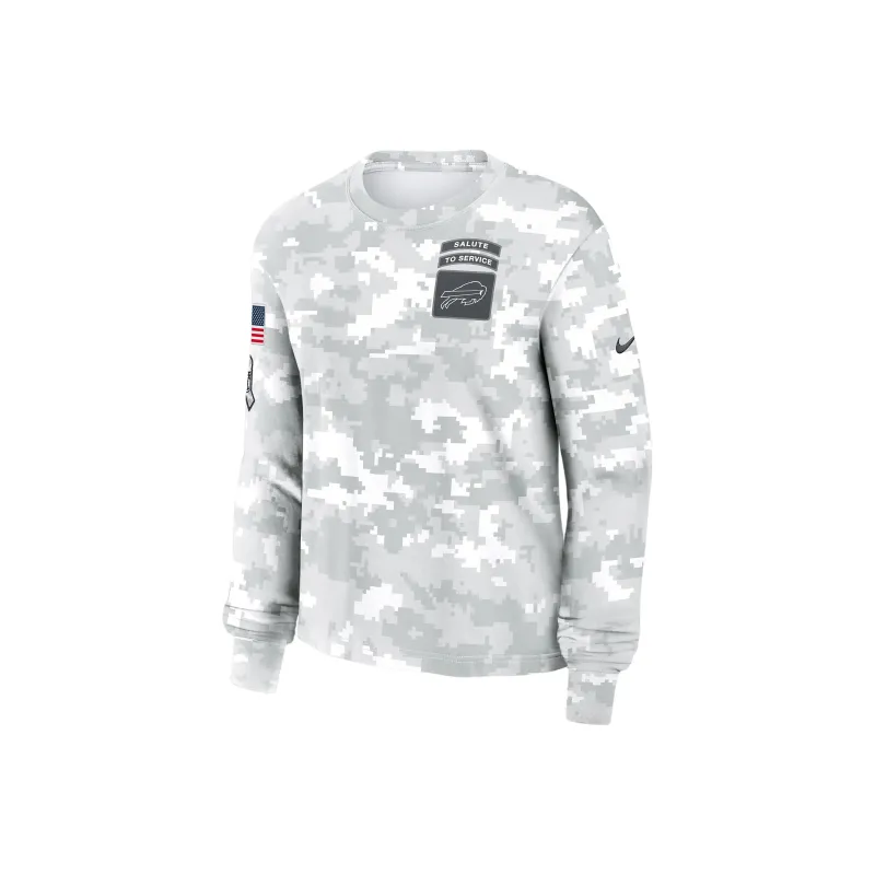 Nike Buffalo Bills Salute To Service Edge Lockup Women's Nike Dri FIT Nfl Long Sleeve T Shirt-0