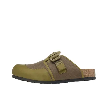 Birkenstock Rubber Sole Abrasion Resistant Closed Toe Slippers Men's Green Regular Loose Fit