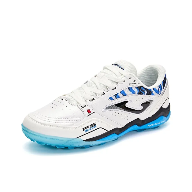 Joma Abrasion Resistant Support Soccer Shoes Men's White Blue-2