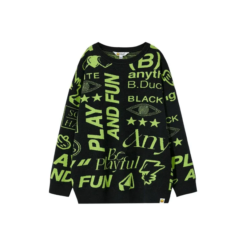 B.Duck Knitwear Women's Black All Over Print-0