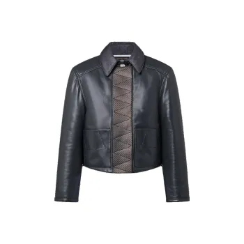LOUIS VUITTON Topstitched Leather Boxy Jacket