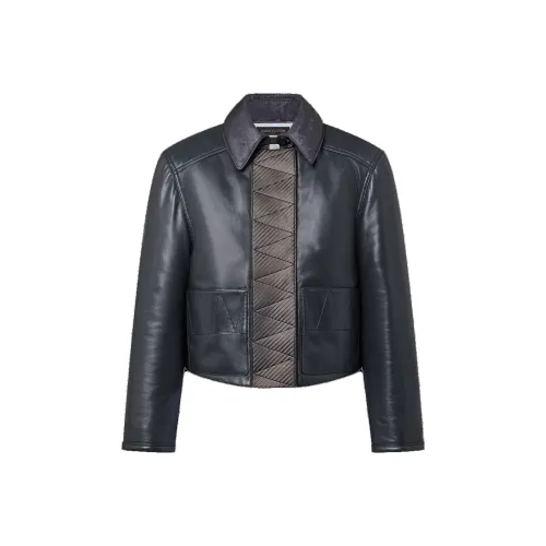 LOUIS VUITTON Topstitched Leather Boxy Jacket