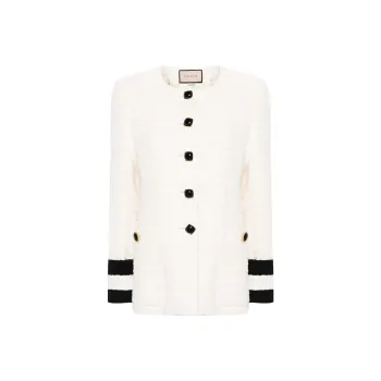 GUCCI Collarless Tweed Jacket
