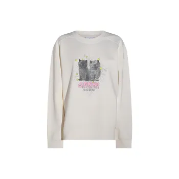 GANNI Graphic Printed Crewneck Sweatshirt
