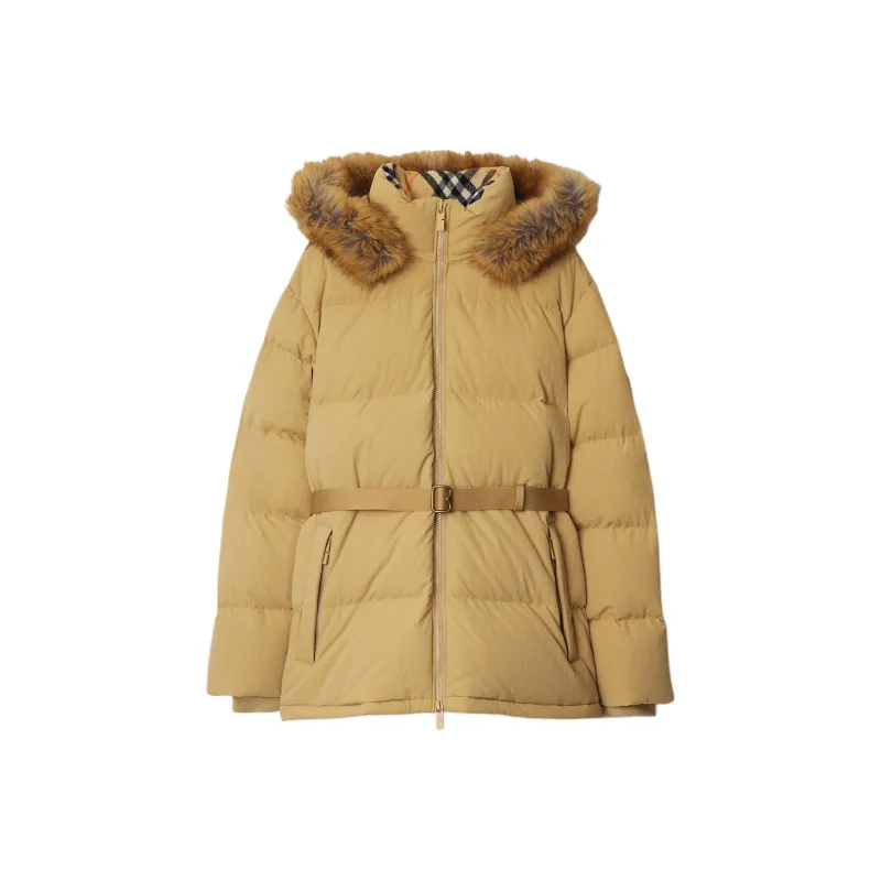 Burberry Belted Waist Hooded Down Jacket-0