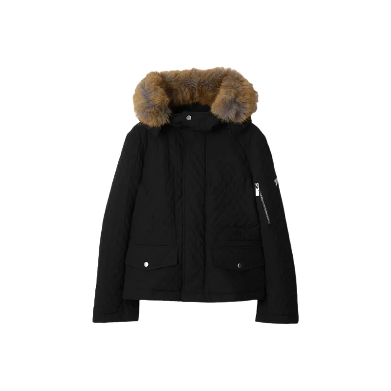 Burberry Short Quilted Nylon Jacket 'Black'-0