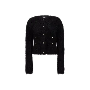 Moncler Logo Patch Knitted Down Jacket