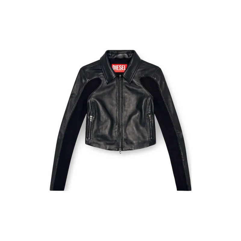 DIESEL Panelled Leather Jacket-0
