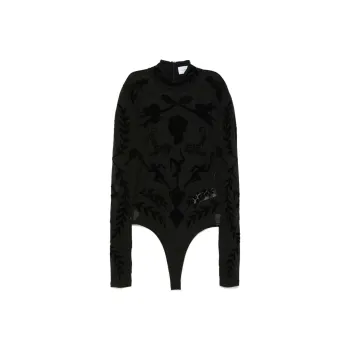 CASABLANCA Devoré Effect High Neck Bodysuit