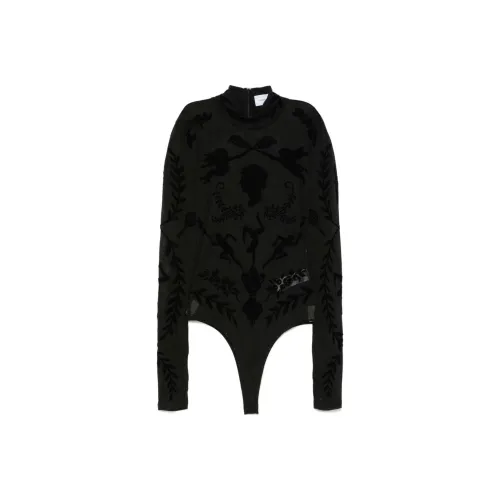 CASABLANCA Devoré Effect High Neck Bodysuit