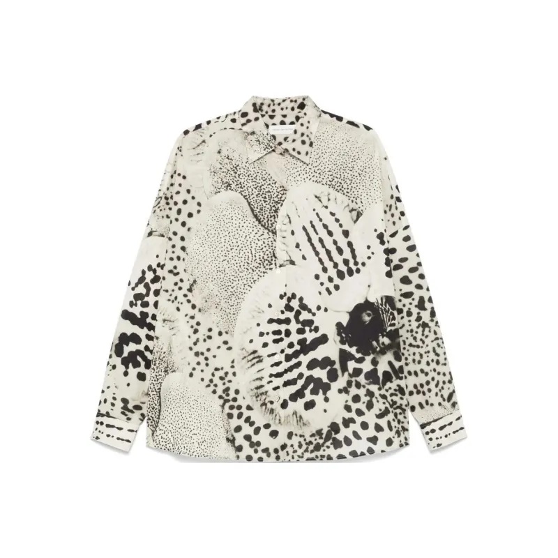DRIES VAN NOTEN Cotton Cocoon Shirt Black-0