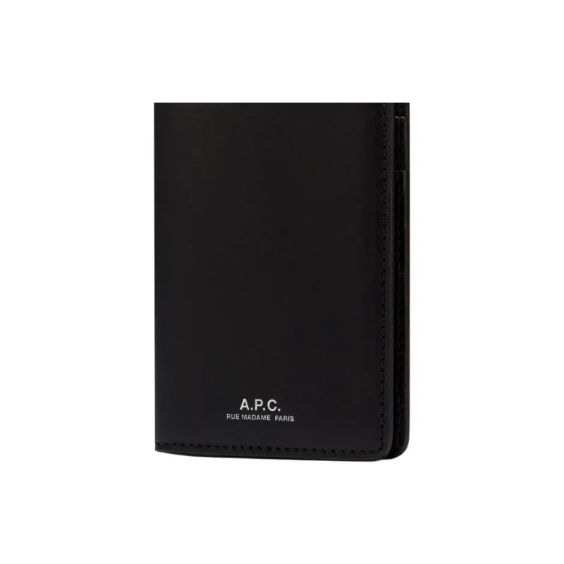 A.P.C Cow Leather Wallet Unisex Black-1